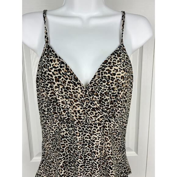 Shein Bodysuit stretchy soft leopard animal print spaghetti strap adj. Large - Picture 2 of 8